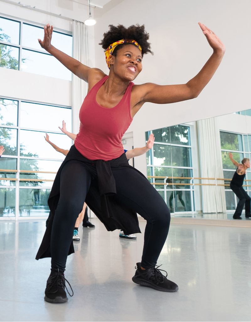 Woman Leading Dance Class